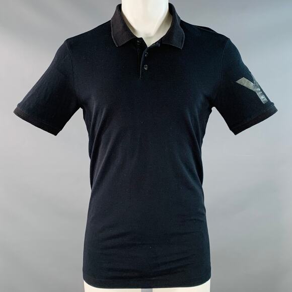 Y-3 Size M Black Cotton Logo Half Placket Polo - Picture 1 of 6